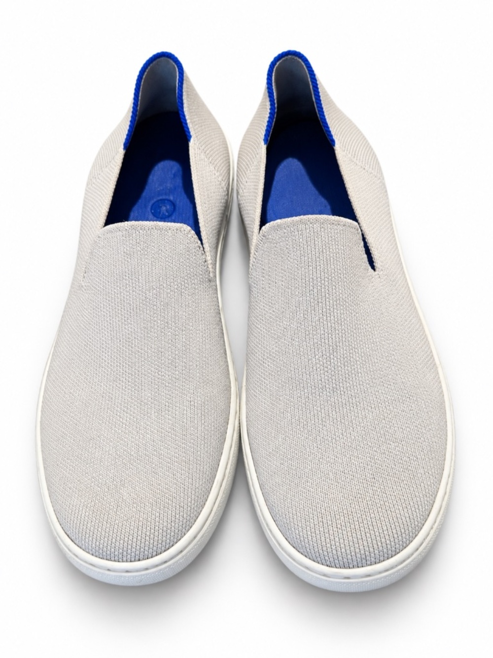 Rothy’s Original Slip-On Sneakers Cream Blue Women’s Size 7